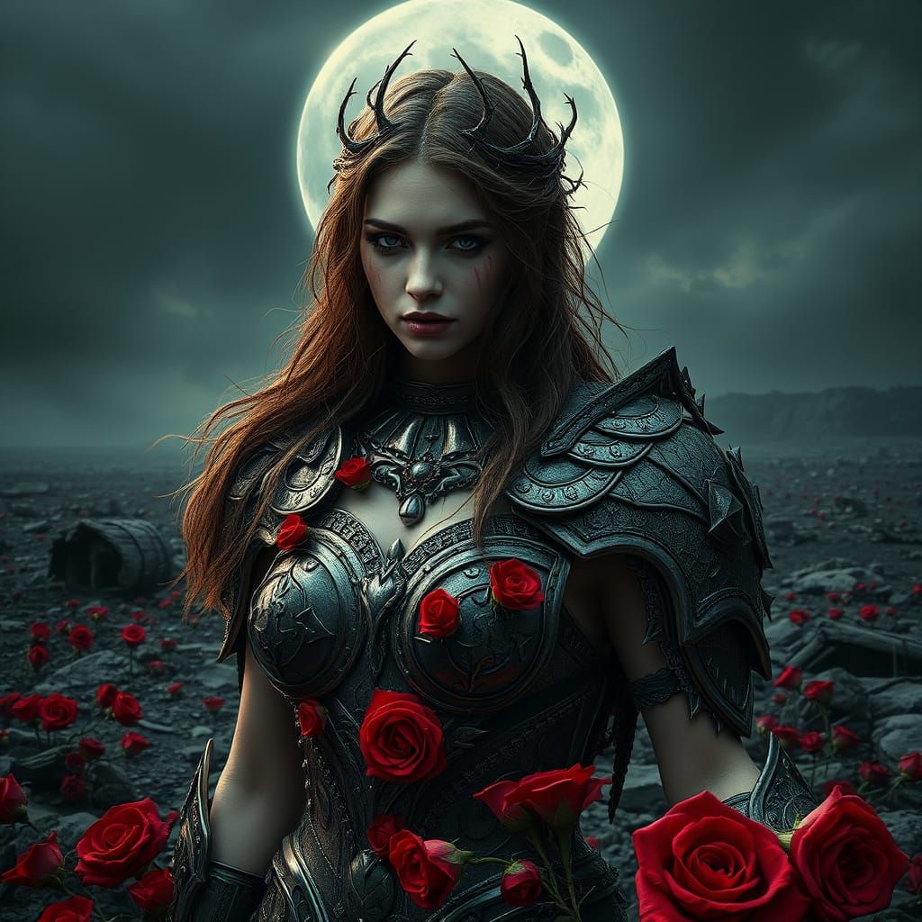 Lovelorn Warrior in Haunting, Dark Fantasy Armor