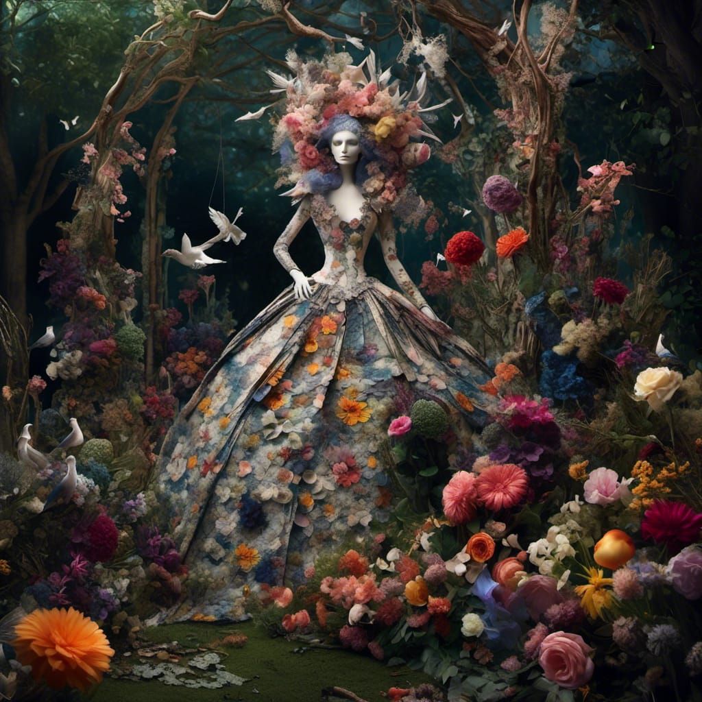 Hyperreal Garden Sculpture Where Birds Refuse to Fly