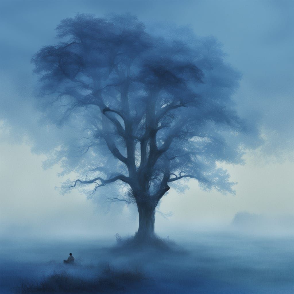 Impressionist Whispers Drifting Through Blue Fog