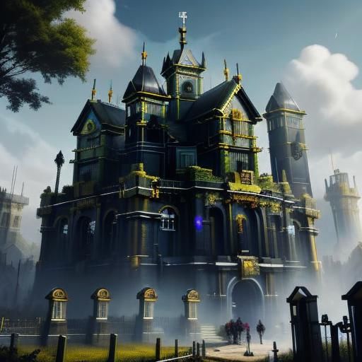 Padlock and Key in Dark Sci-Fi Style