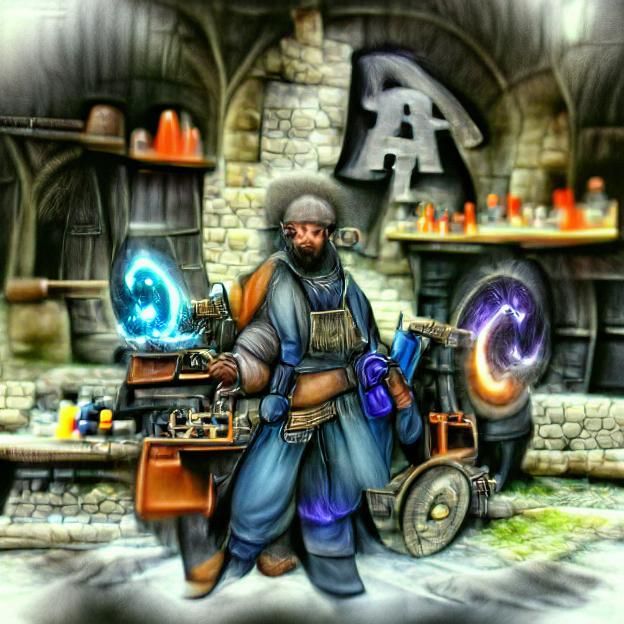 Arcane Runesmith Blacksmith in Fantasy Style