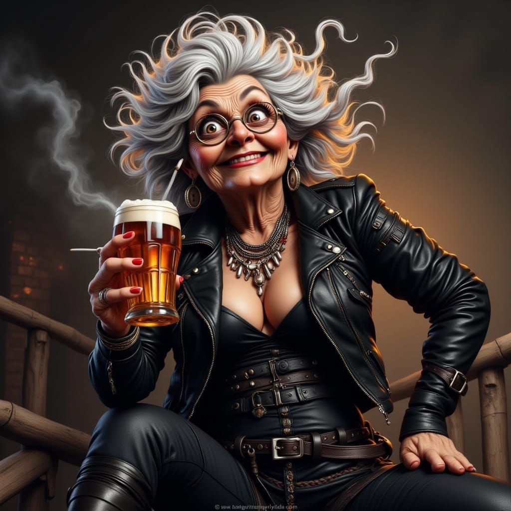 Rebellious Granny Defies Age with Edgy Style