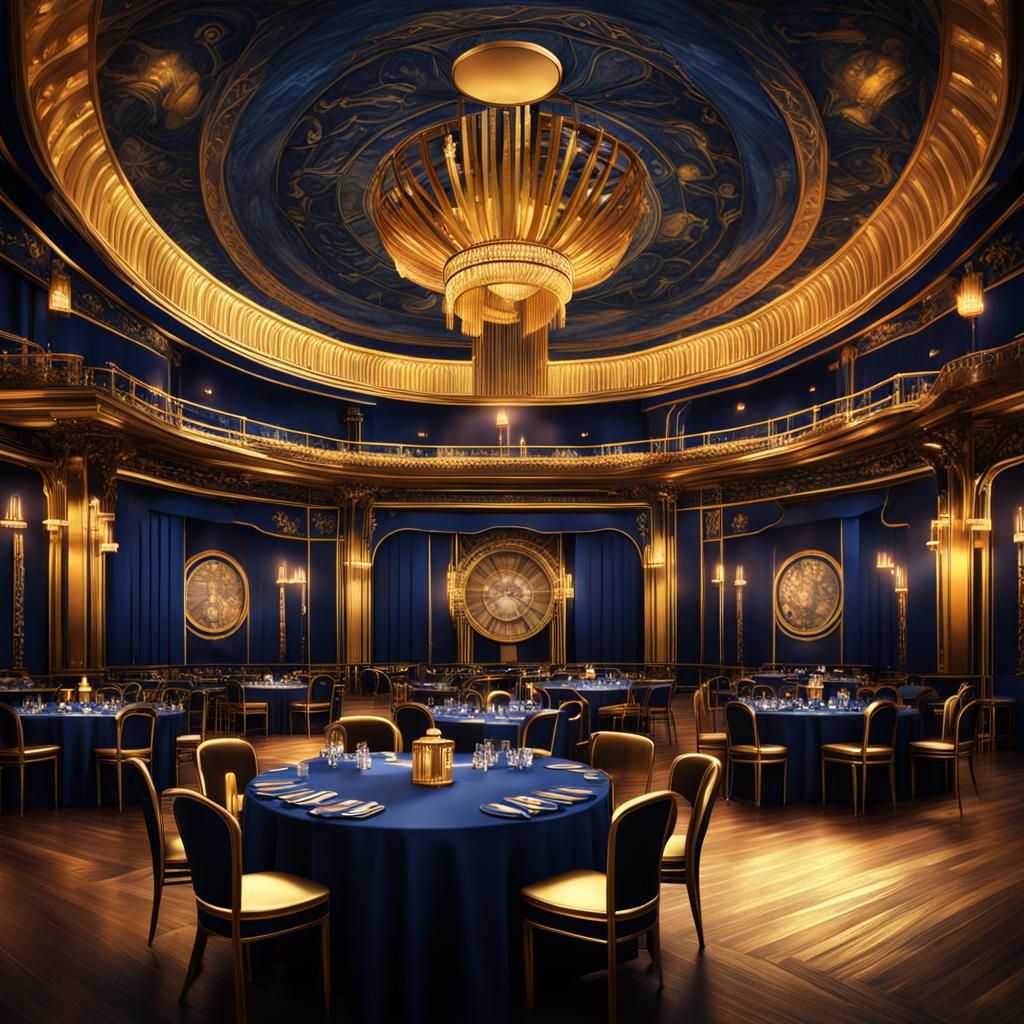 Art Deco Cabaret Speakeasy in Navy and Gold
