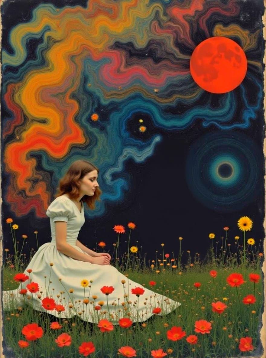 Alice in Wonderland Baroque Style Whimsical Illustration