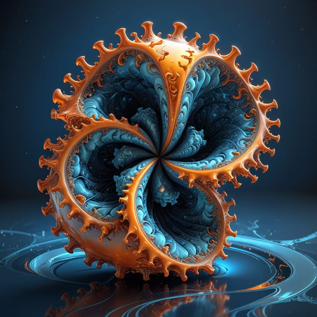Volumetric Fractal Art with Fibonacci Scaling and Cosmic Glo...