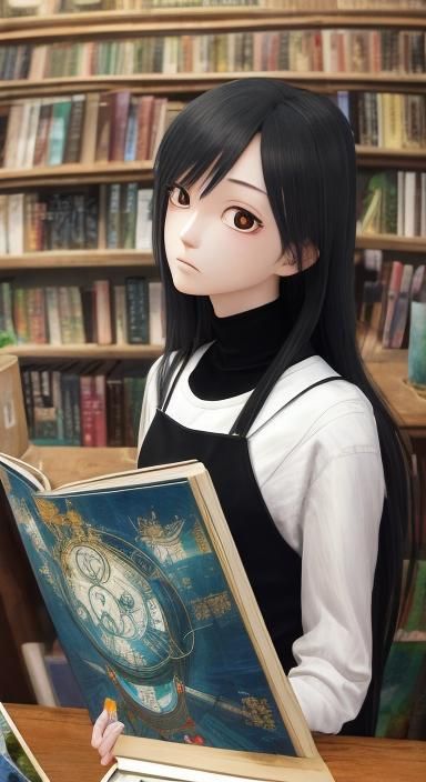 Emo Girl Painting in 3D Anime Art Style