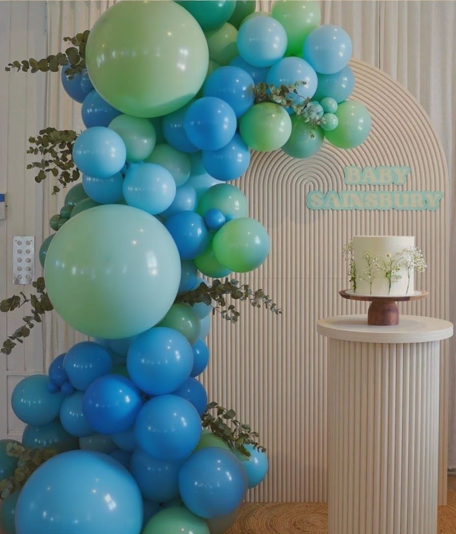 Baby Boy Shower Balloons Cinematic Film Still