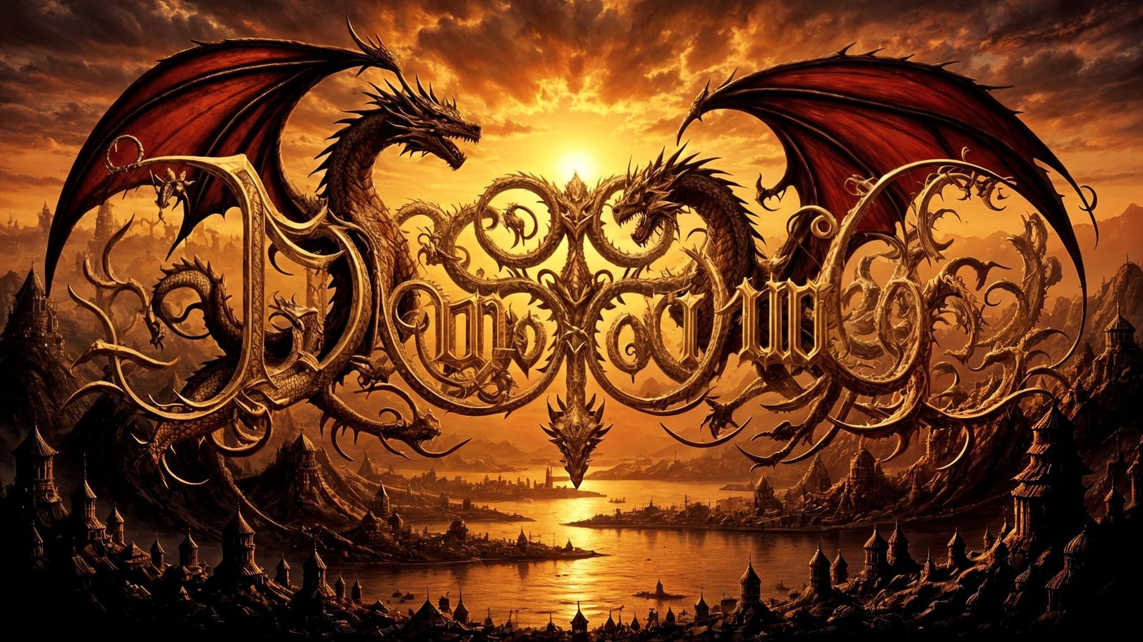 City of Dragons Lettering Art