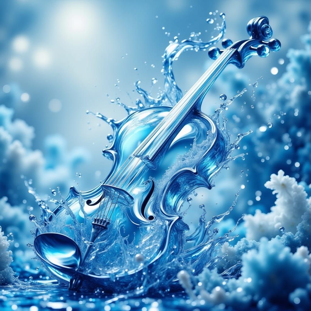 Water Violin Crafted from Rippling Waves