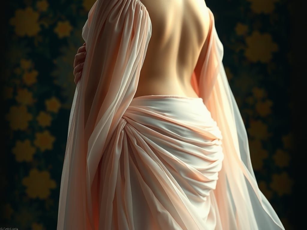 Pregnant Goddess Portrait with Flowing Gown