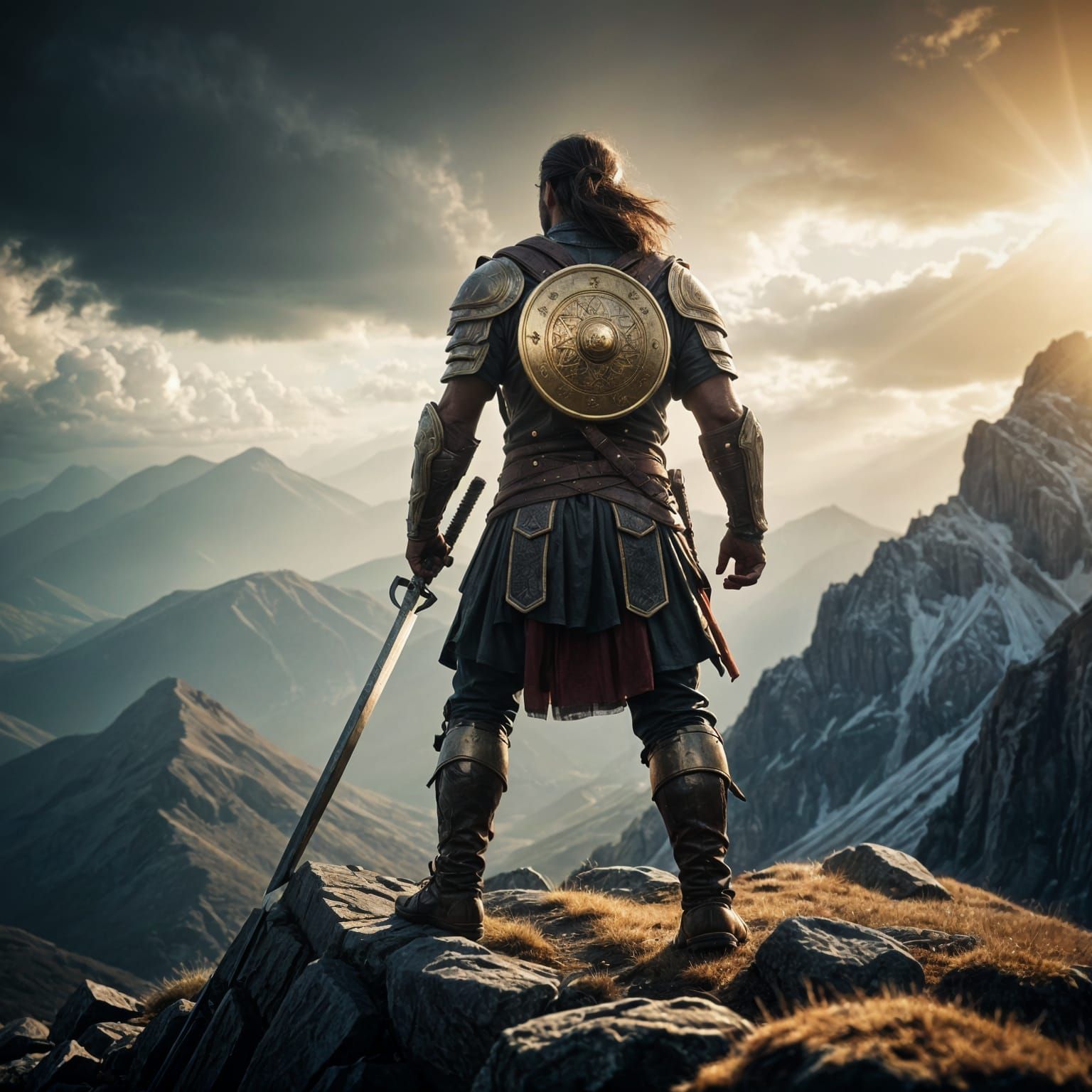 Epic Hero Stands Tall on Glacial Peak