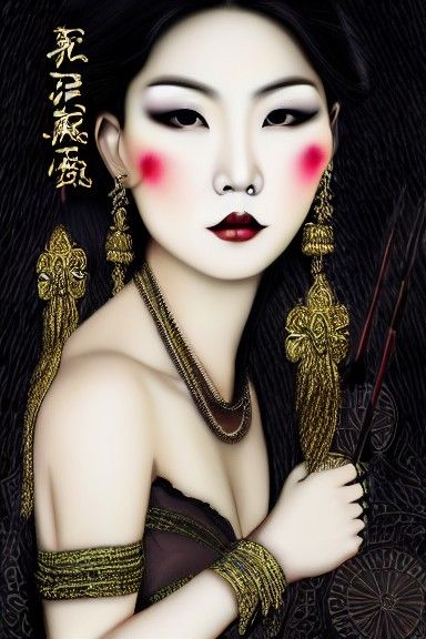 Gothic Asian Queen Goddess Portrait
