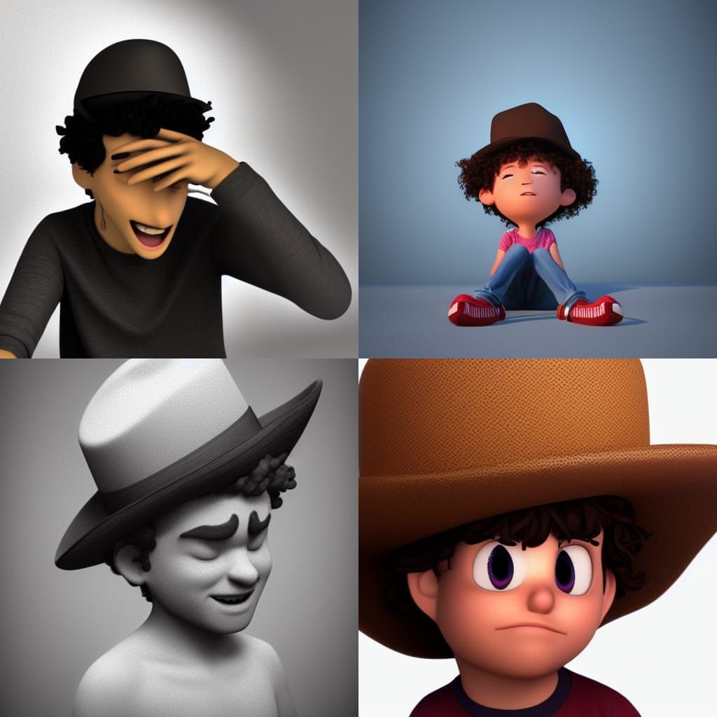 Crying Boy After Breakup: 3D Digital Art