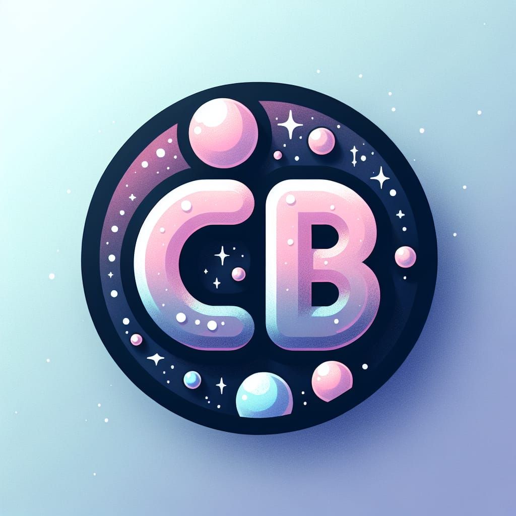 Pastel Bubble Letters Logo with Sparkles