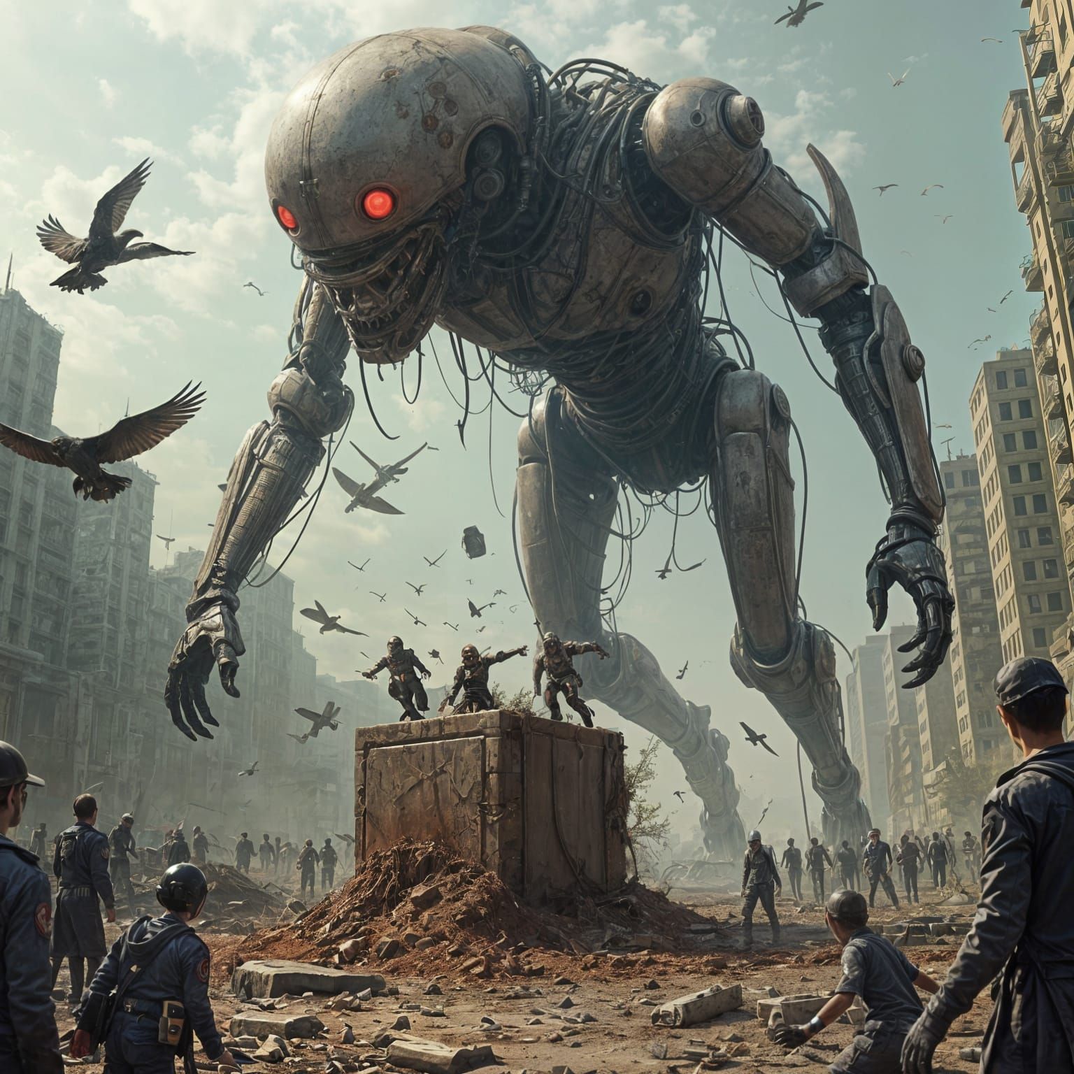 Alien Robot Spaceship in Brutal Slaughter of Humans