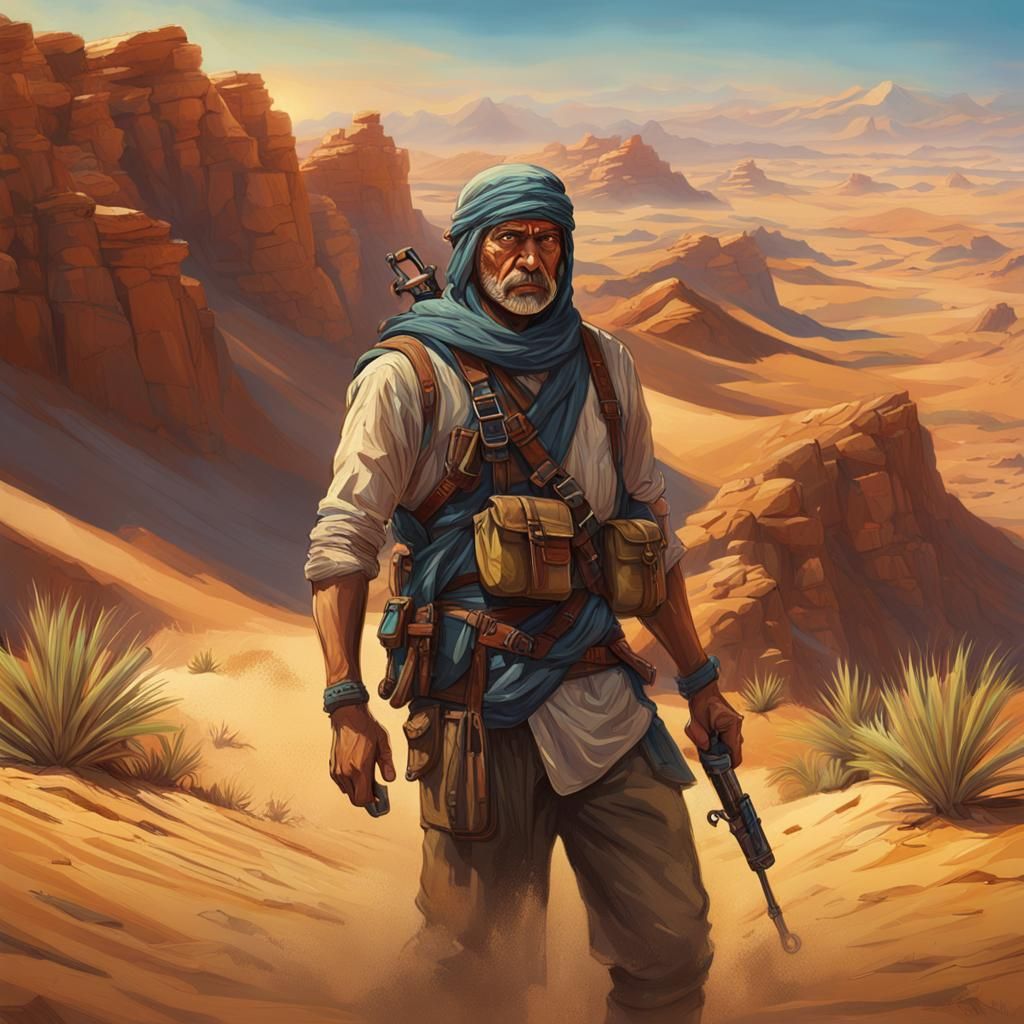 Man of the Senoran Desert in Hyperrealistic Style