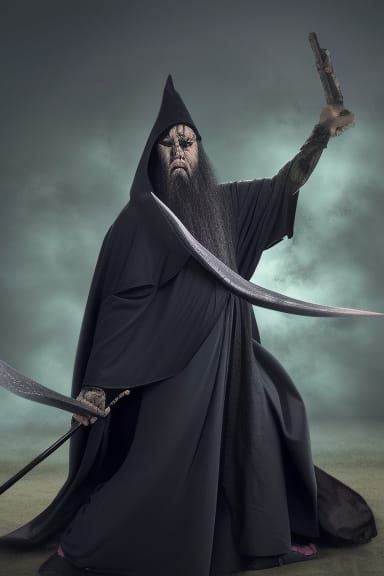 Ancient Wizard Casting Dark Magic Spell