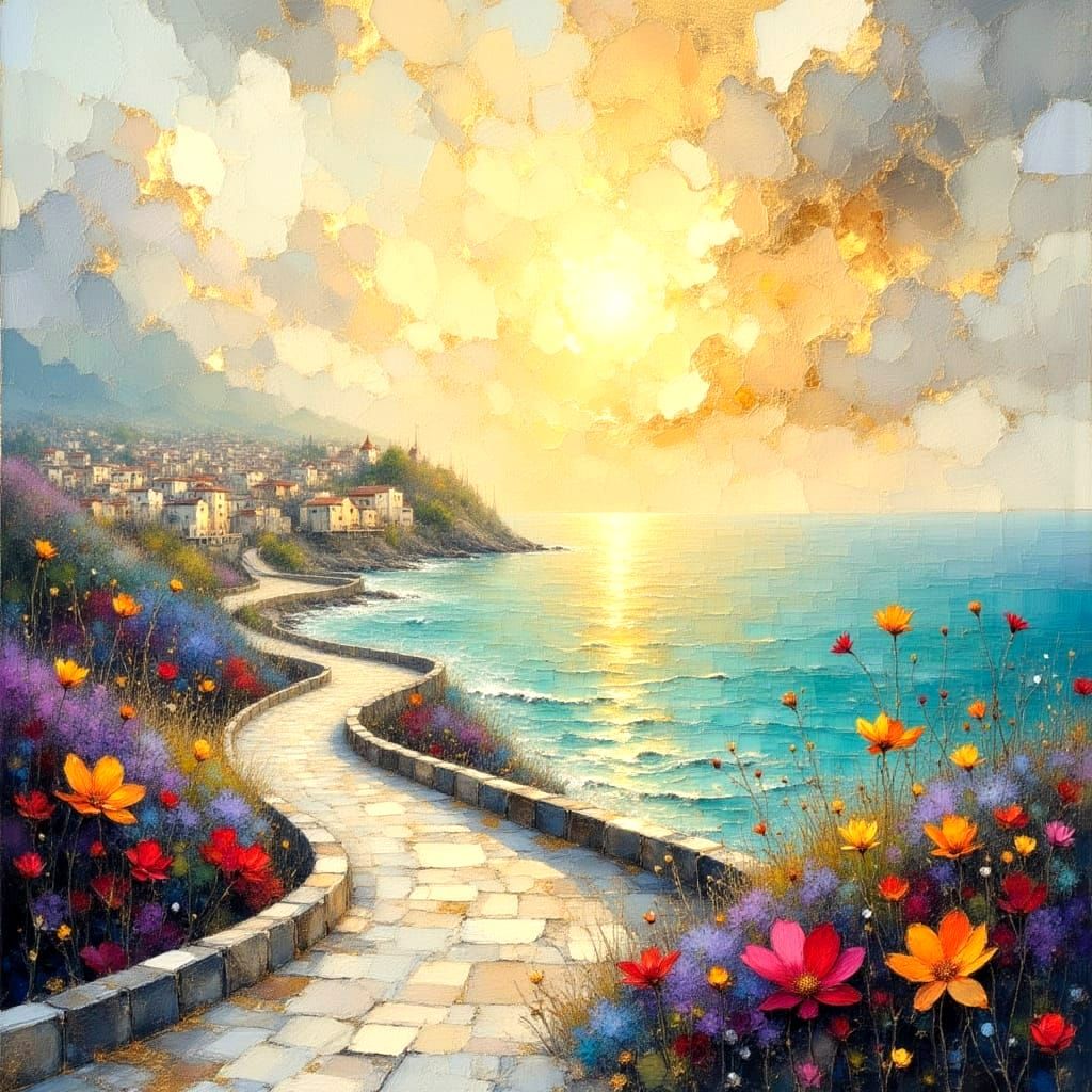 Illuminated Seascapes and Cityscapes in Impasto Oil Painting