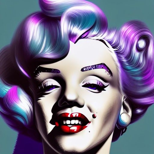 Marilyn Monroe Portrait with Glitter Effects