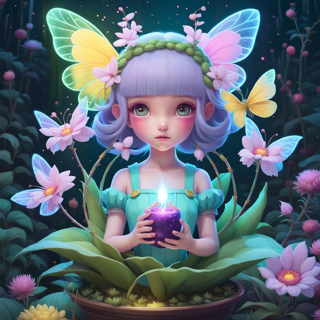Magical Fairy Plant in Dark Fantasy Style