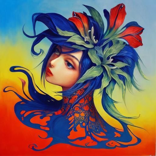 Orchids in Surrealist Expressionist Style