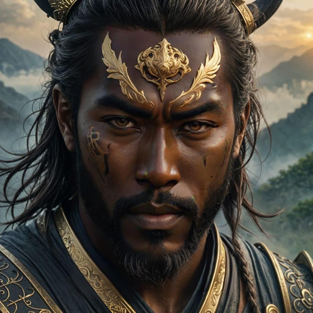 Fantasy Samurai Mercenary Portrait in Anime Style