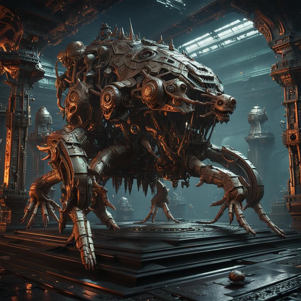 Futuristic Dagon Mech in Sci-Fi Cinematic Style