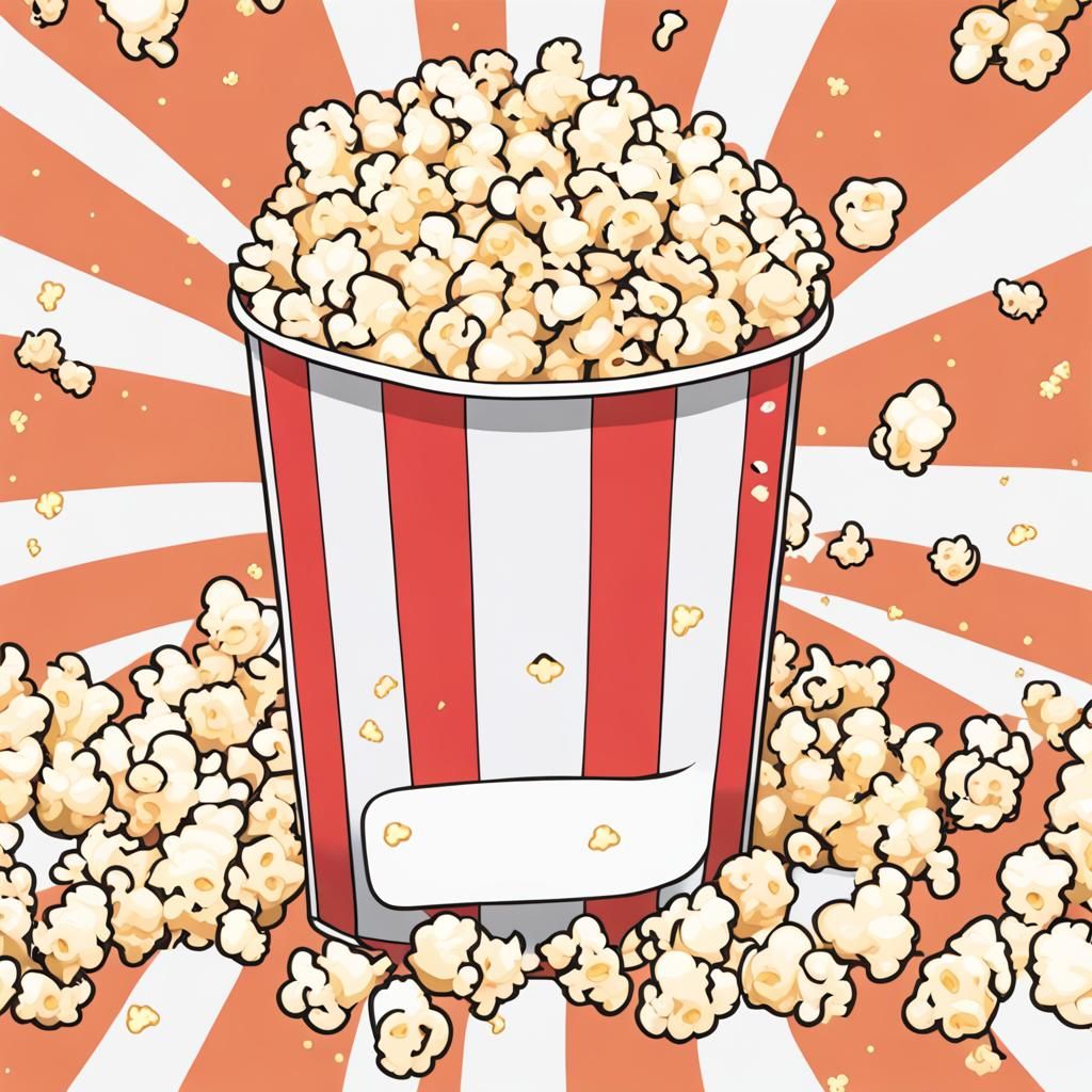Anime Style Popcorn Bucket Overflowing