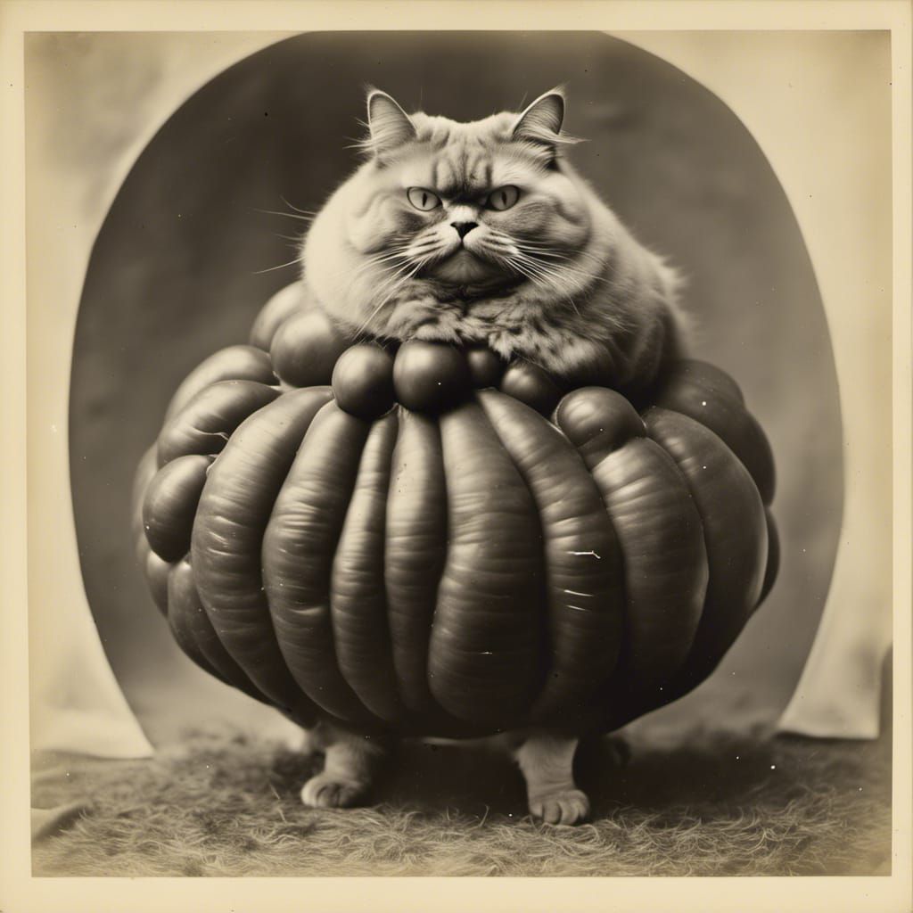 Giant Tomato Cat in Surreal Photograph