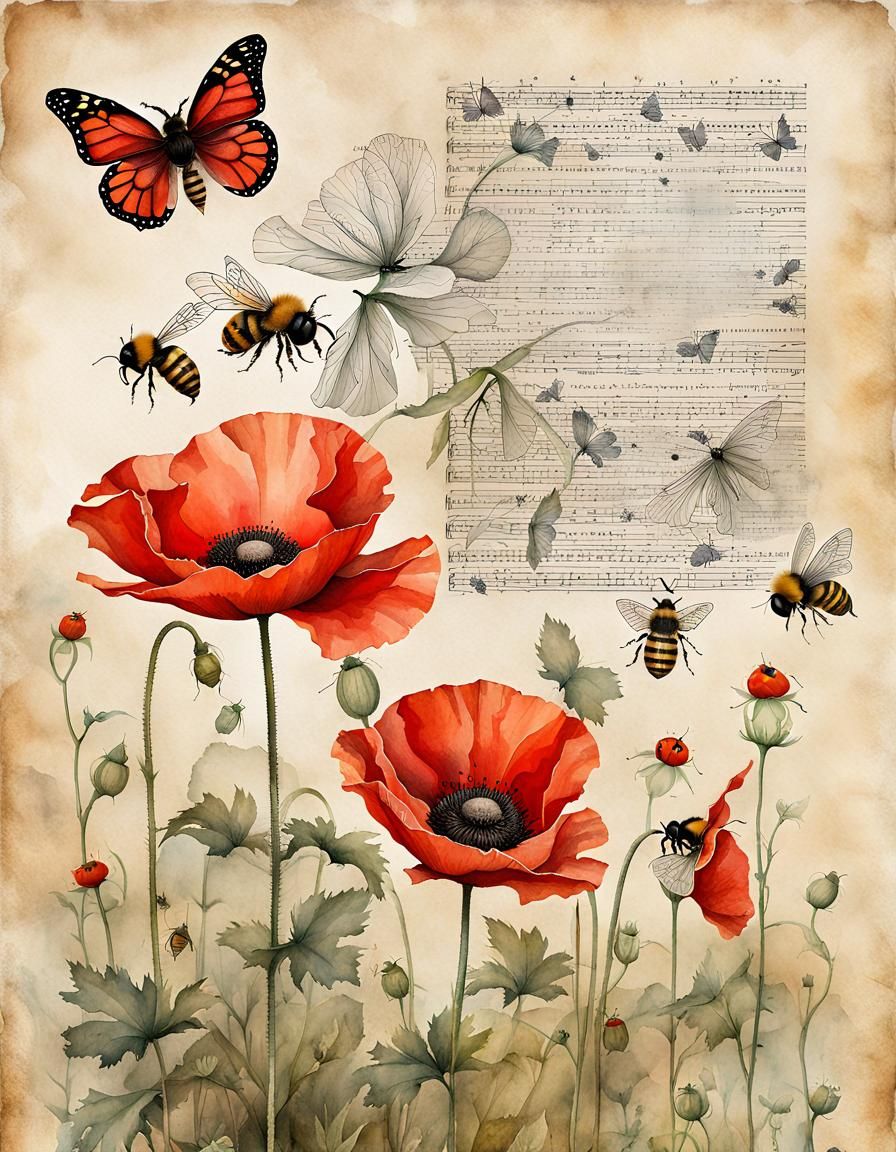 Pollinator Insects - « Poppy Prince of the fields
Fragile and trembling in the wind »