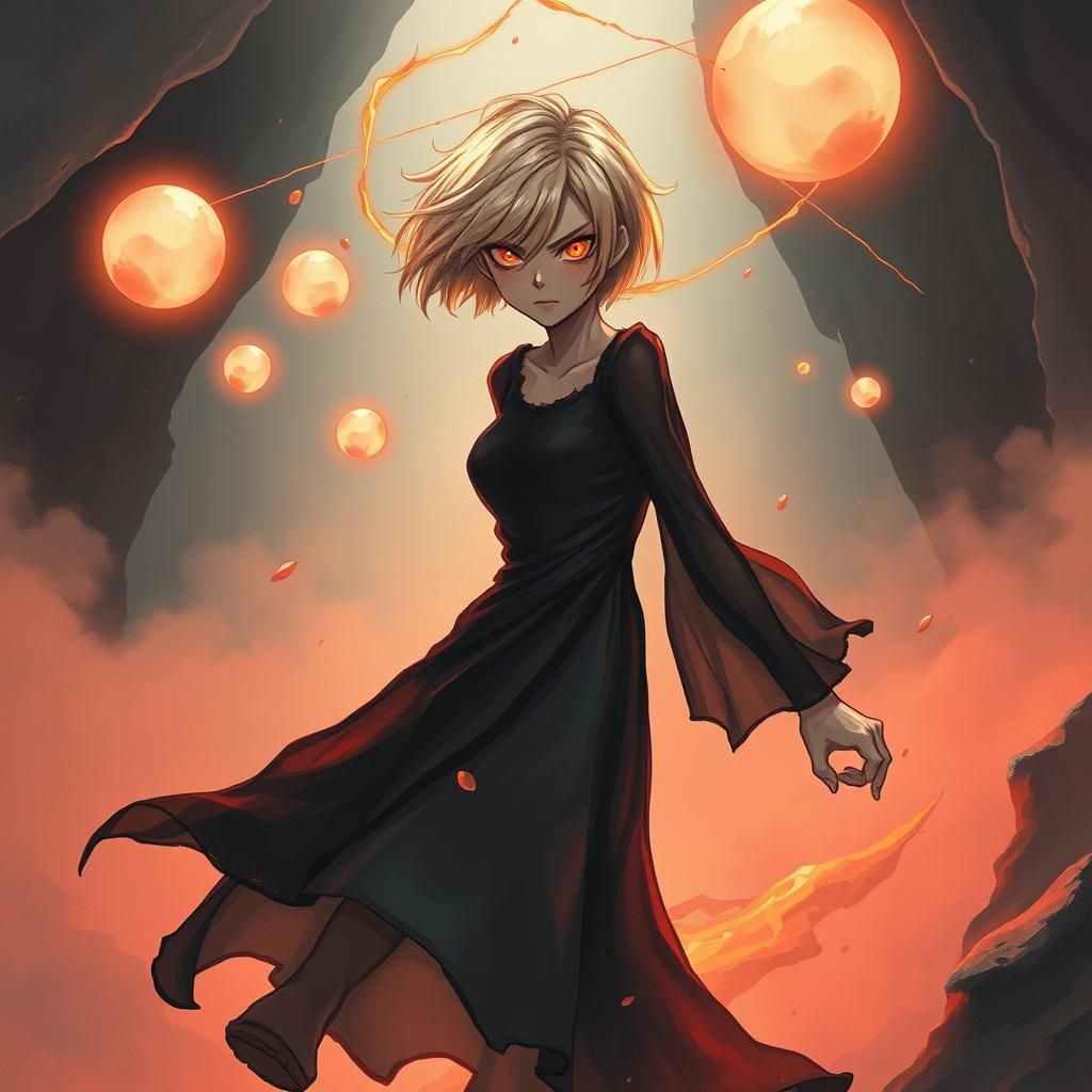 Furious Ghost Figure in Pastel Gothic Cavern