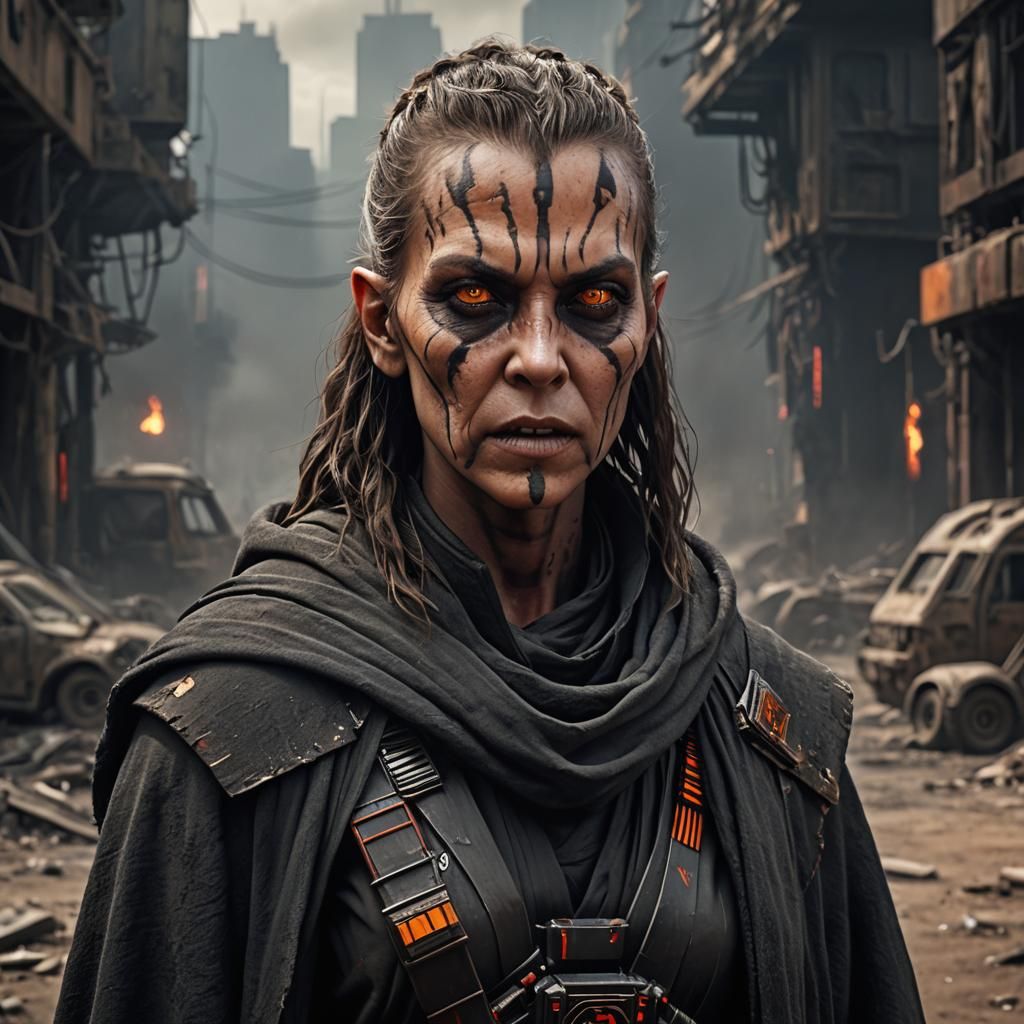 Post-Apocalyptic Sith Character Portrait in Matte Style