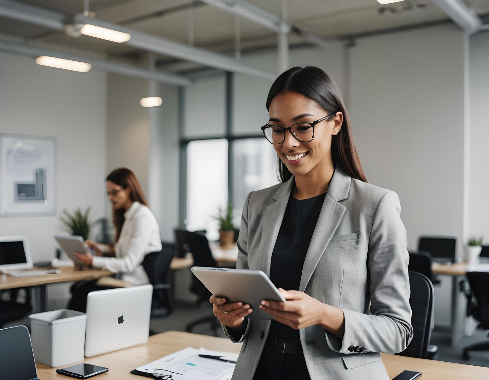 Businesswoman Portrait with Digital Tablet in Office