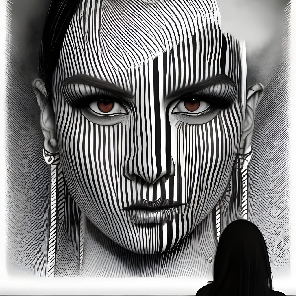 Striking Black and White Striped Portrait in HD