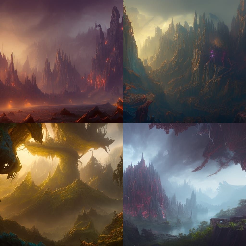 Fantastical Forest Matte Painting in Deep Color