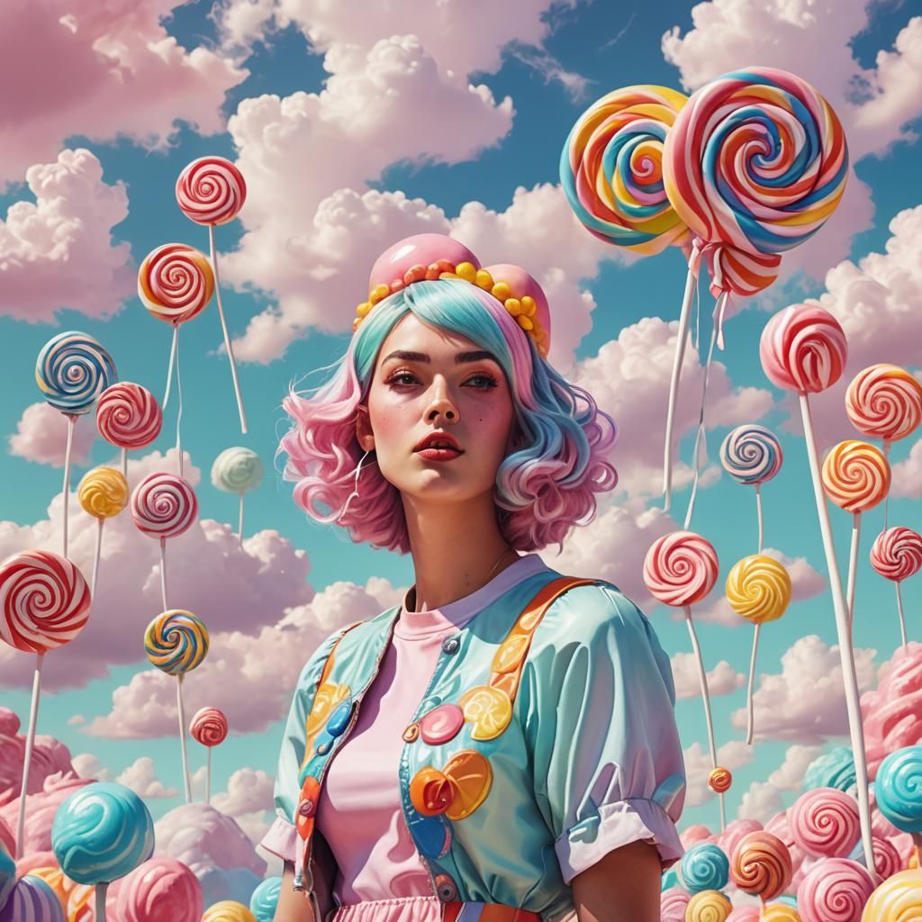 Candy Woman in Whimsical Candyland Art