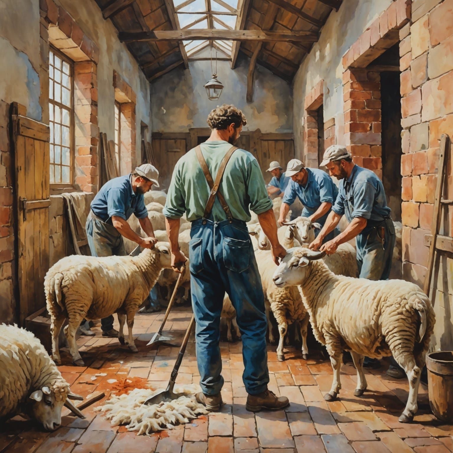 Sheep shearing