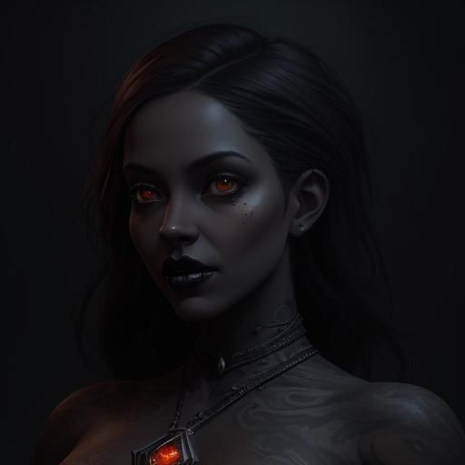 Woman with Gemstone: Surrealist Concept Art