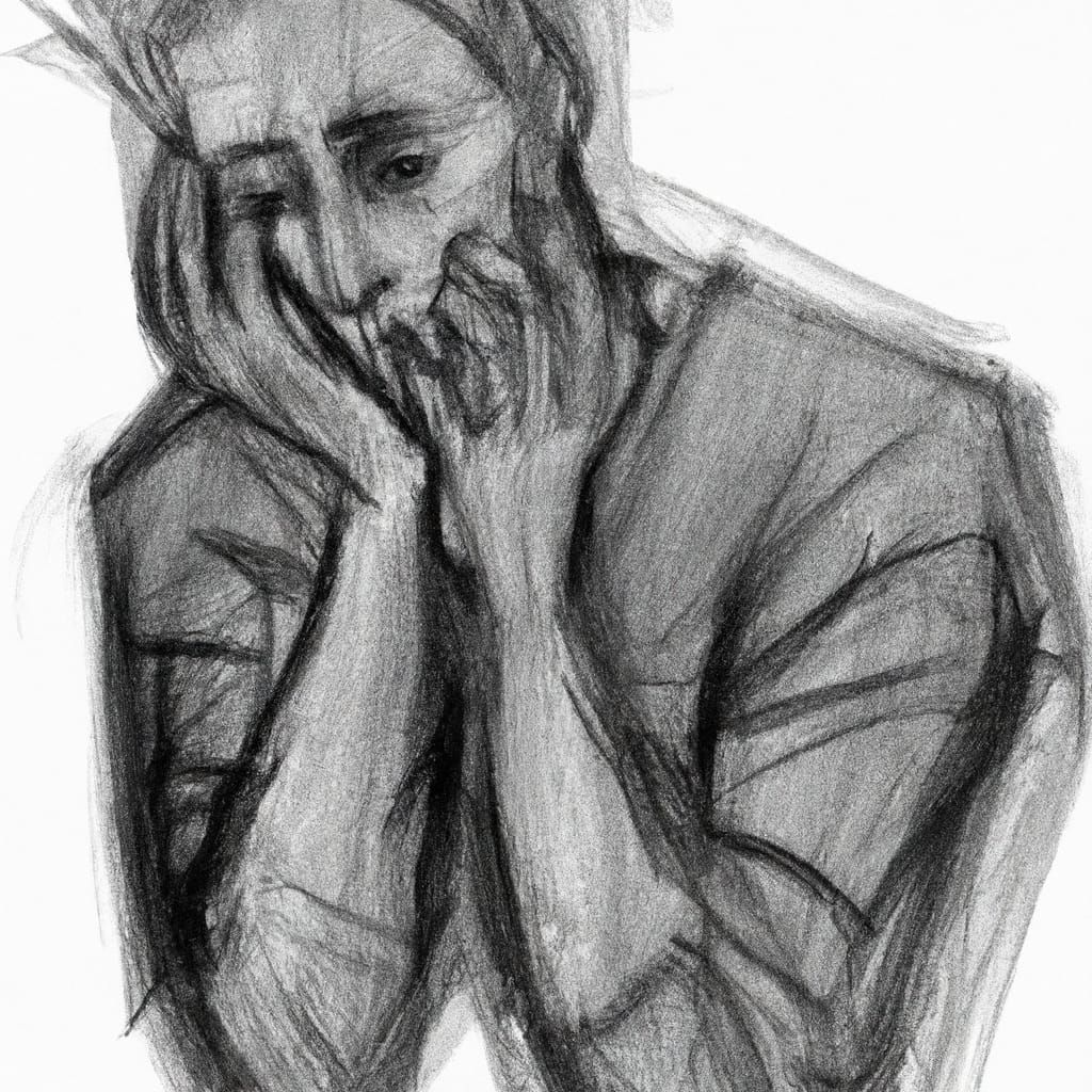 Hyperrealistic Lonely Figure in a Crowd