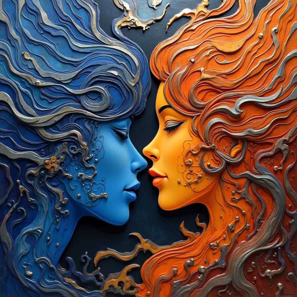 Surreal Metamorphic Forms in Elegant Japanese-Cyberpunk Styl...