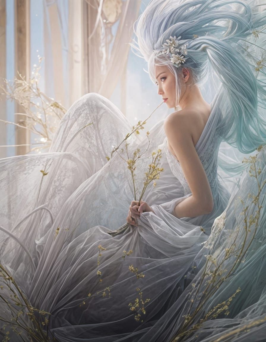 Fantasy Nippon Female Oil Painting by Hulett