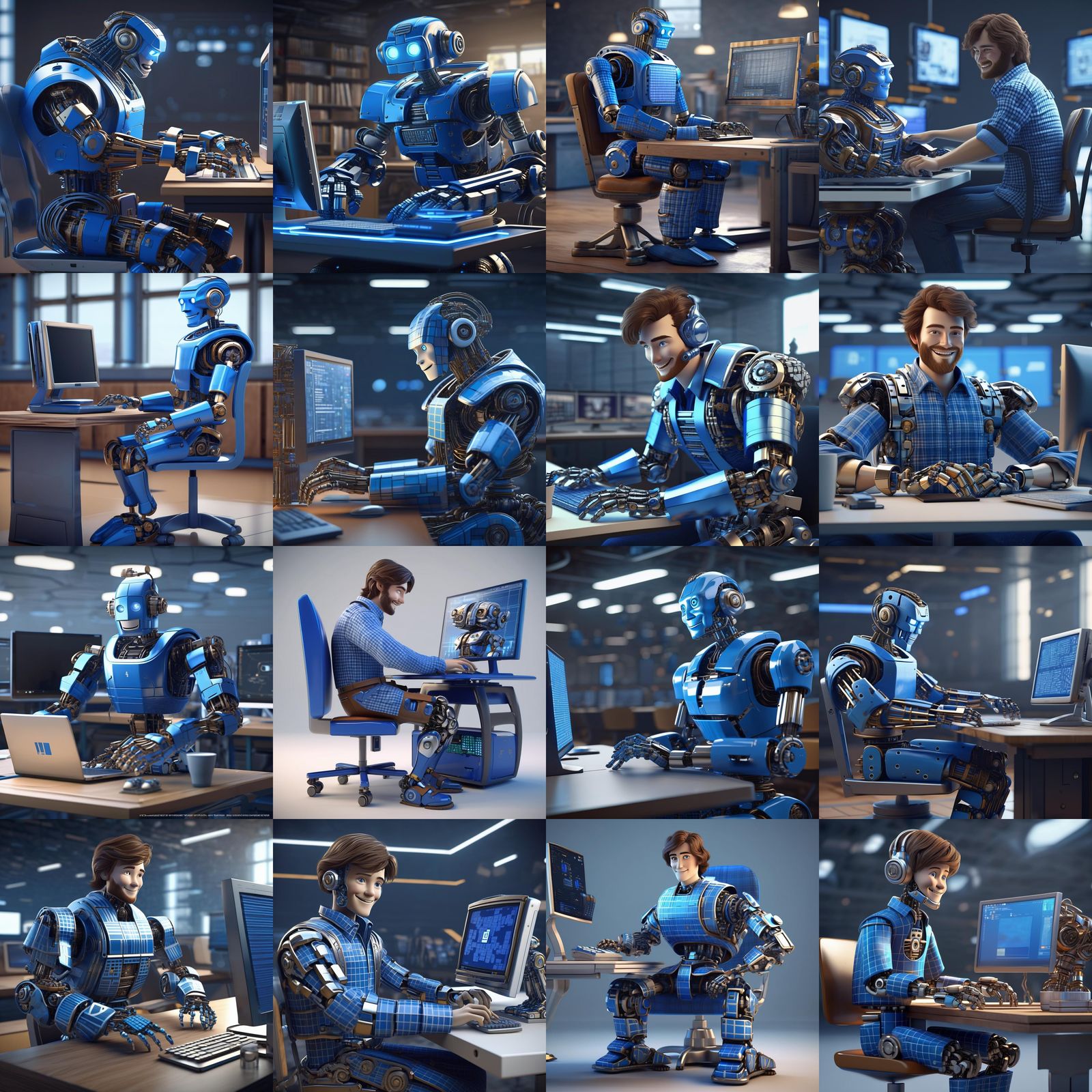 Futuristic Robot Angus Russell in Sci-Fi Style