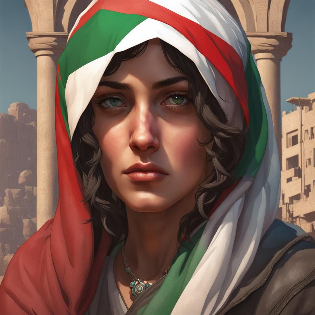 Detailed Portrait for Palestine, Trending Art