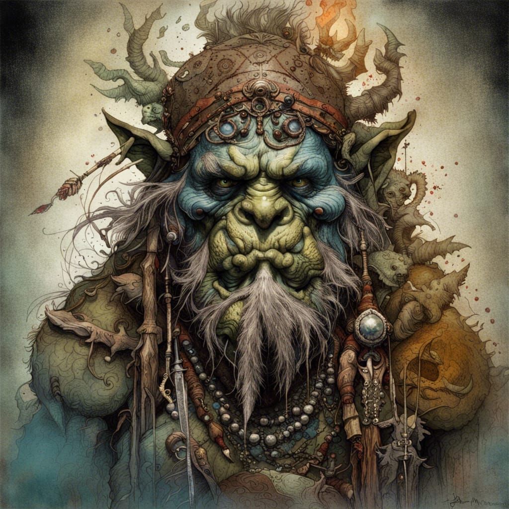 A fierce fierce orc Shaman