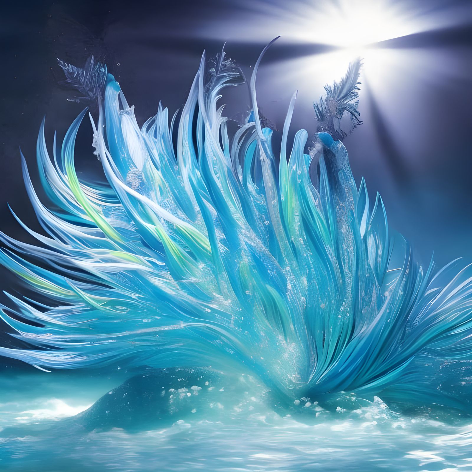 Hyperrealistic Glaucus Atlanticus in Bioluminescent Underwat...