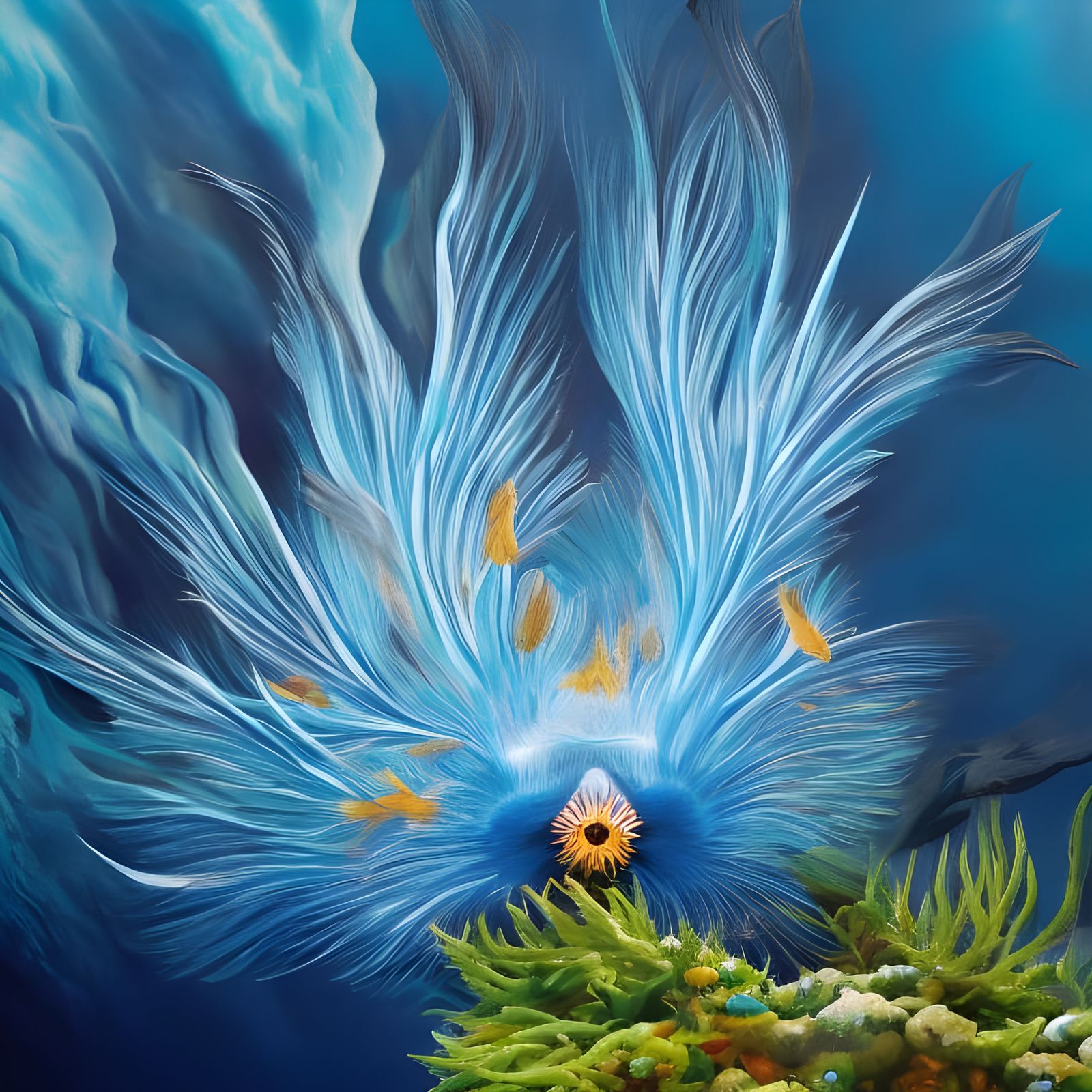 Hyperrealistic Glaucus Atlanticus in Bioluminescent Underwat...