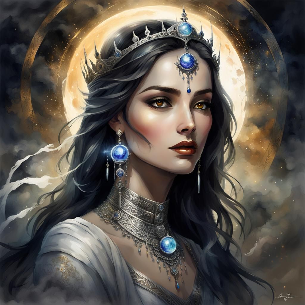 Stunning Knight in Golden Armor, Digital Watercolor