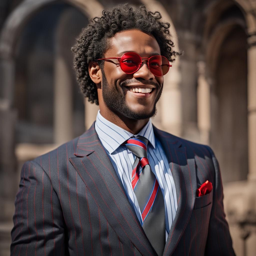 Black Man in Red Sunglasses in Roman Arena