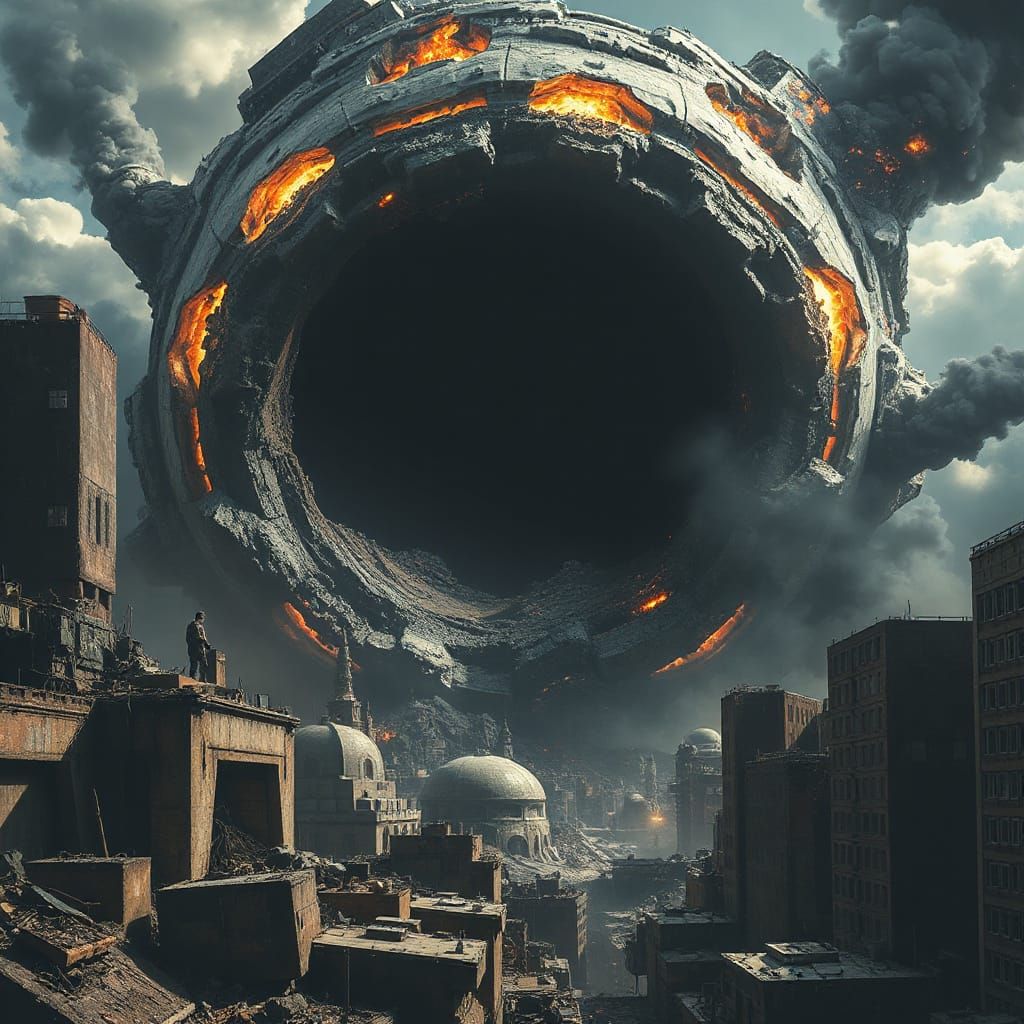 Black Hole Opens Over Apocalyptic City