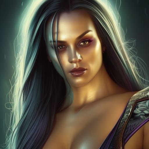 Sensual Woman in Dress: Hyperdetailed Portrait